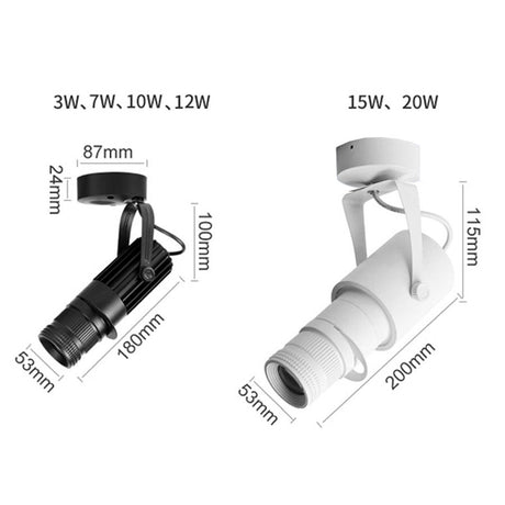 Adjustable Focus COB Led Downlight Surface Mounted 15W 20W LED Ceiling Spotlight For Background Bar Restaurant Museum Decor