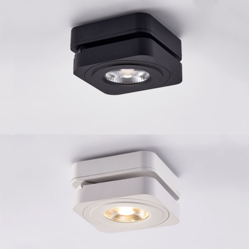 Led Ceiling Lamps Spot Light 360 Degree Rotation Downlights Surface Mounted AC85-265V 7W 10W 12W 15W Folding COB LED Downlights