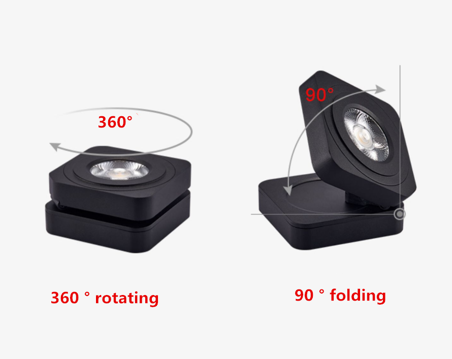 Led Ceiling Lamps Spot Light 360 Degree Rotation Downlights Surface Mounted AC85-265V 7W 10W 12W 15W Folding COB LED Downlights