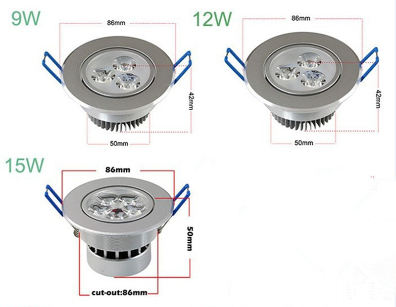 New Dimmable Downlight Spotlight Bulb Energy Saving Lamp Good quality High Power LEDs 9W 12W 15W Ceiling Light