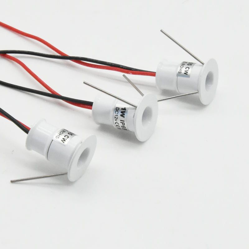 White Black RGB Dimmable IP65 1W 12V LED Downlight 15mm Ceiling Lighting Hotel Kitchen Sauna Ceiling Spot Lamp