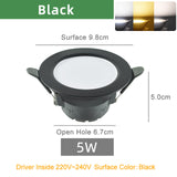 Kaguyahime 10 Pcs Downlight LED Natural White/Warm/Cold White 5W 3W Downlights AC 220V 240V Silver Indoor Round Recessed Lighting