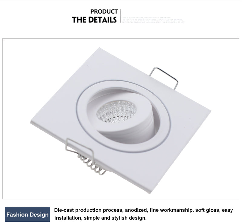 Square 3W AC90-260V DC12V LED Ceiling Downlight Epistar LED Lamp Recessed Spot light+LED Driver for Indoor Lighting