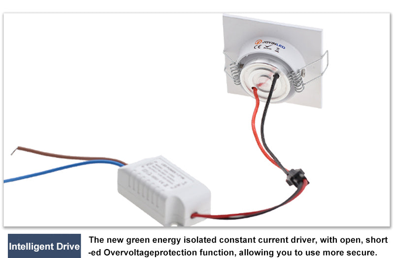 Square 3W AC90-260V DC12V LED Ceiling Downlight Epistar LED Lamp Recessed Spot light+LED Driver for Indoor Lighting