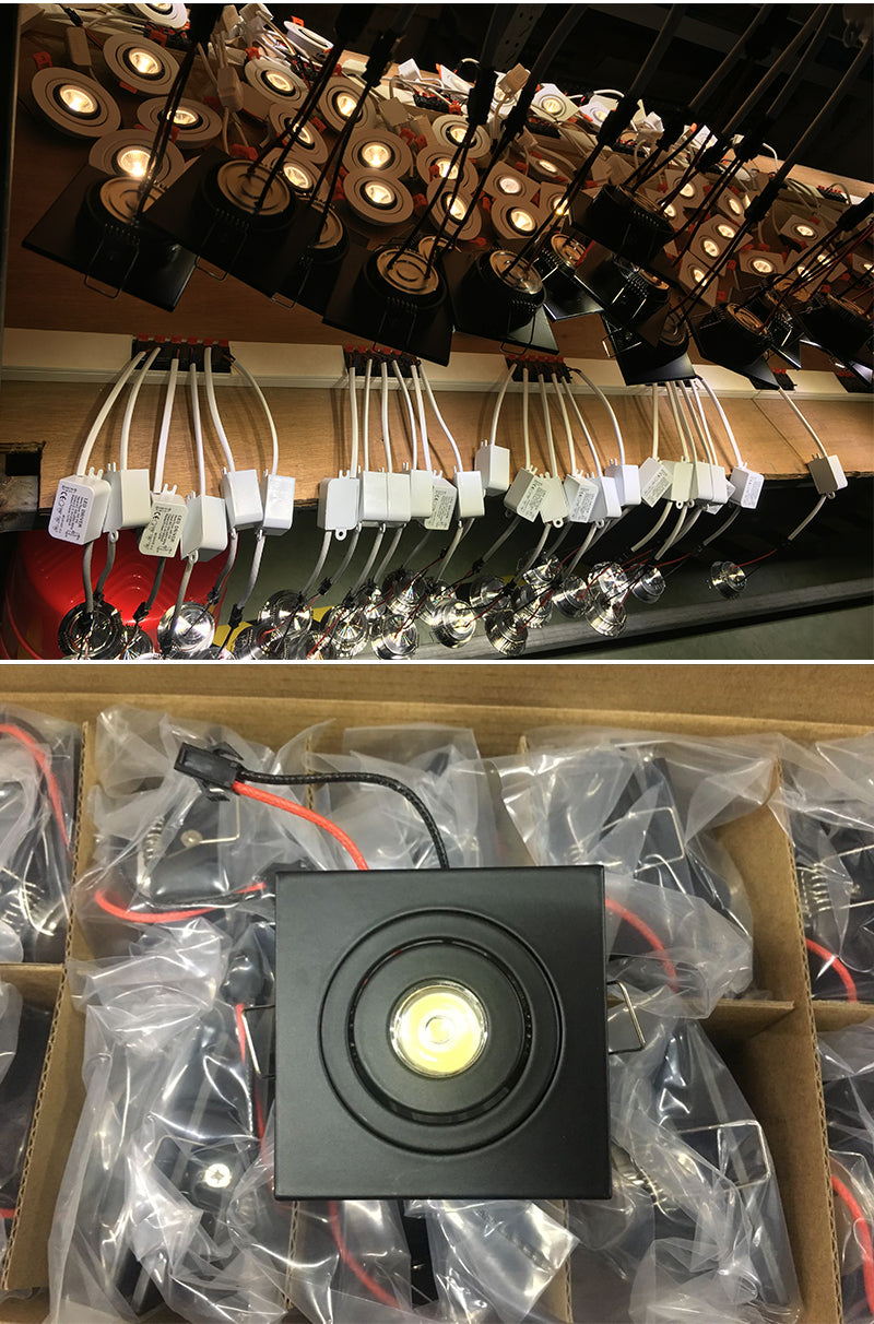 Square 3W AC90-260V DC12V LED Ceiling Downlight Epistar LED Lamp Recessed Spot light+LED Driver for Indoor Lighting