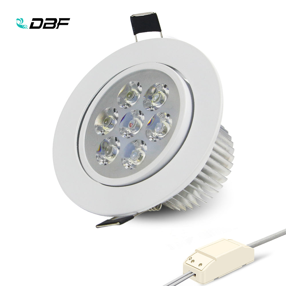 DBF White Housing LED Ceiling Recessed Downlight Dimmable 3W 4W 5W 7W Warm White LED Spot Light AC 110V/220V Kitchen