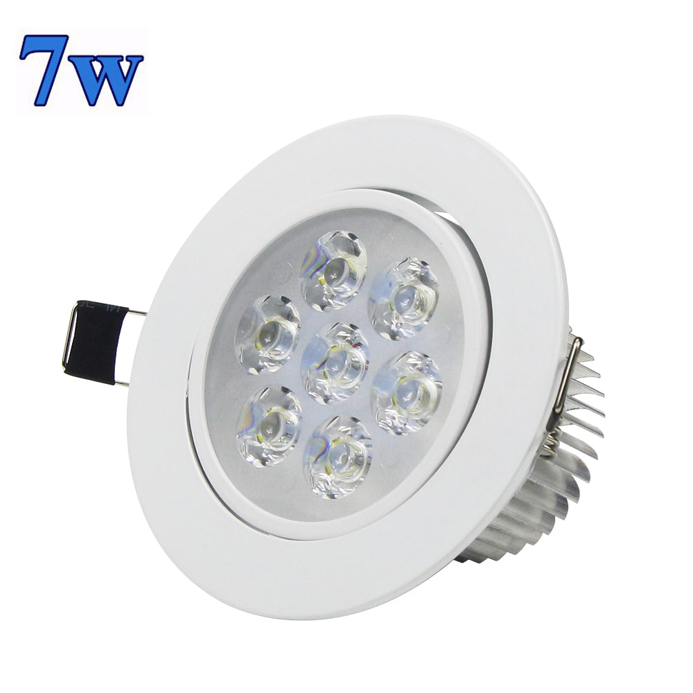DBF White Housing LED Ceiling Recessed Downlight Dimmable 3W 4W 5W 7W Warm White LED Spot Light AC 110V/220V Kitchen