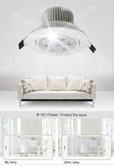 DBF White Housing LED Ceiling Recessed Downlight Dimmable 3W 4W 5W 7W Warm White LED Spot Light AC 110V/220V Kitchen