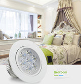 DBF White Housing LED Ceiling Recessed Downlight Dimmable 3W 4W 5W 7W Warm White LED Spot Light AC 110V/220V Kitchen