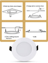 Aluminum Round Led Downlights 3 emitting color changeable Led Panel Light AC220-265V Recessed LED Ceiling down lights