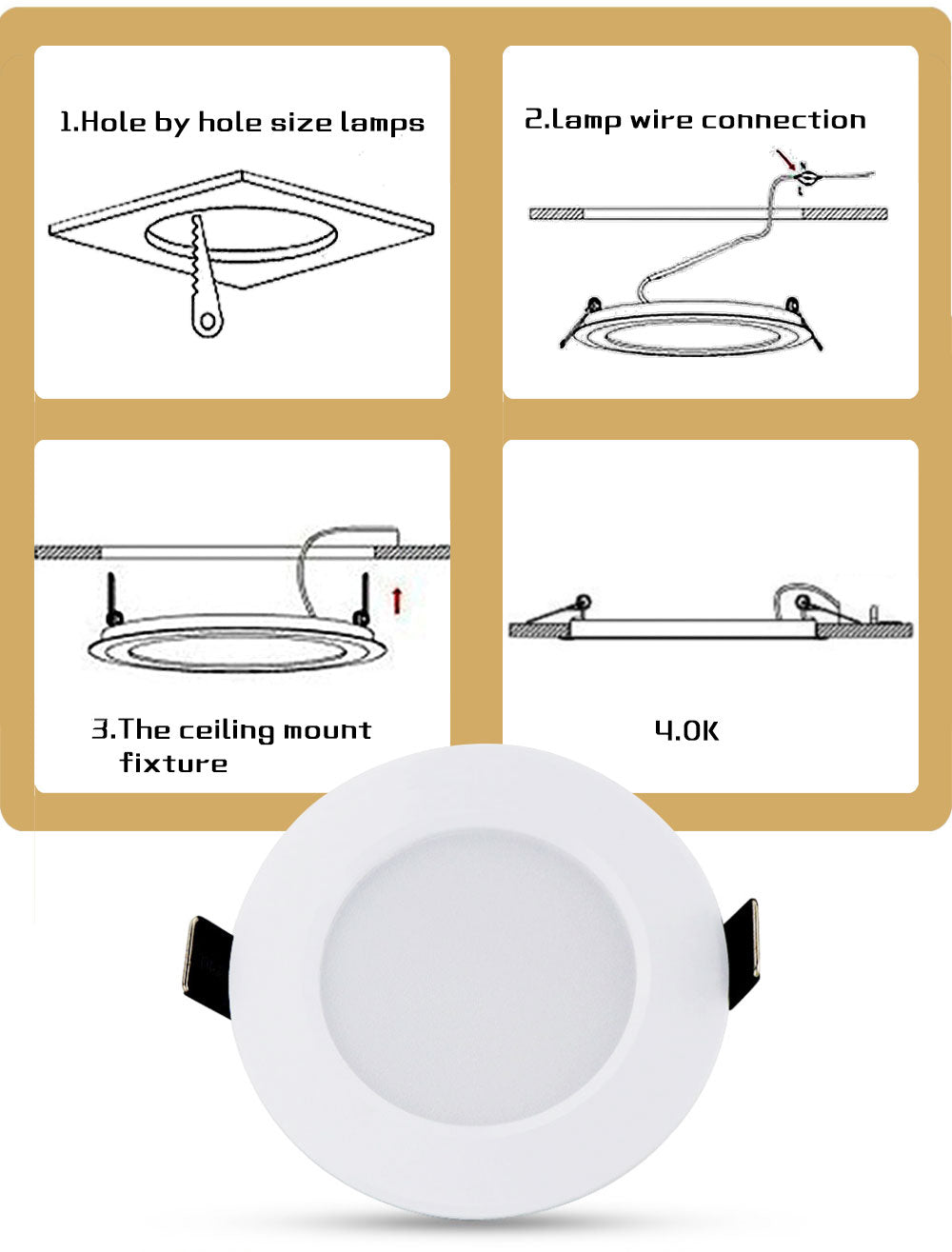 Aluminum Round Led Downlights 3 emitting color changeable Led Panel Light AC220-265V Recessed LED Ceiling down lights