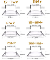 Aluminum Round Led Downlights 3 emitting color changeable Led Panel Light AC220-265V Recessed LED Ceiling down lights