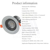 New Aluminum Dimmable Led Downlights COB AC85-265V 7w 12w 20w led ceiling downlight round ceiling spot light lamp with driver