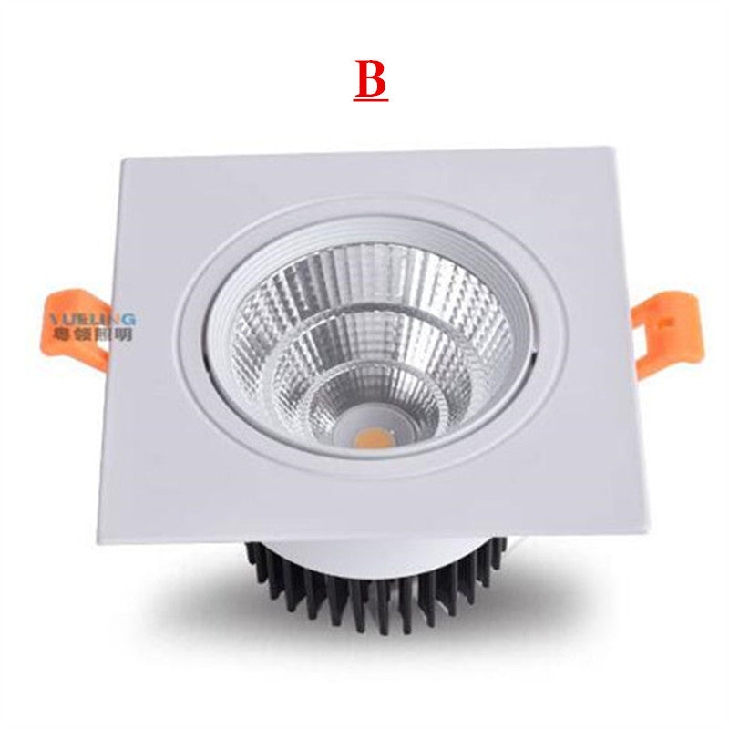 Dimmable High Quality Recessed LED Downlights 7W 9W 12W 15W 18W COB Spot Light AC85-265V Ceiling Lamp Square Panel Light