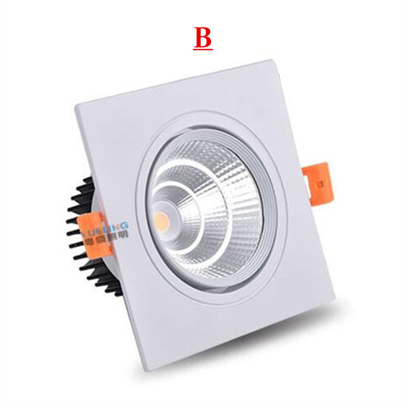 Dimmable High Quality Recessed LED Downlights 7W 9W 12W 15W 18W COB Spot Light AC85-265V Ceiling Lamp Square Panel Light