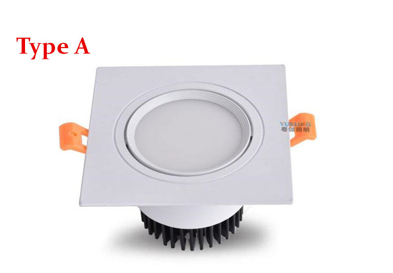 Dimmable High Quality Recessed LED Downlights 7W 9W 12W 15W 18W COB Spot Light AC85-265V Ceiling Lamp Square Panel Light