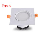 Dimmable High Quality Recessed LED Downlights 7W 9W 12W 15W 18W COB Spot Light AC85-265V Ceiling Lamp Square Panel Light