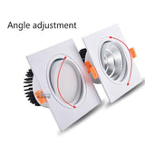 Dimmable High Quality Recessed LED Downlights 7W 9W 12W 15W 18W COB Spot Light AC85-265V Ceiling Lamp Square Panel Light