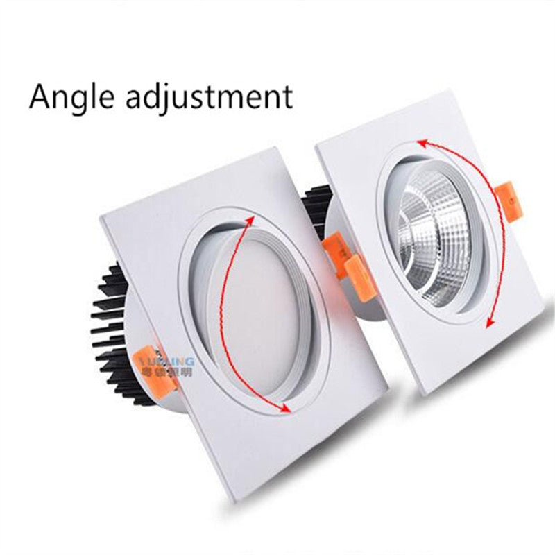 Dimmable High Quality Recessed LED Downlights 7W 9W 12W 15W 18W COB Spot Light AC85-265V Ceiling Lamp Square Panel Light