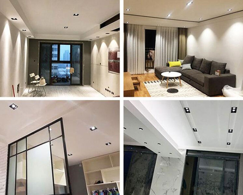 Dimmable High Quality Recessed LED Downlights 7W 9W 12W 15W 18W COB Spot Light AC85-265V Ceiling Lamp Square Panel Light