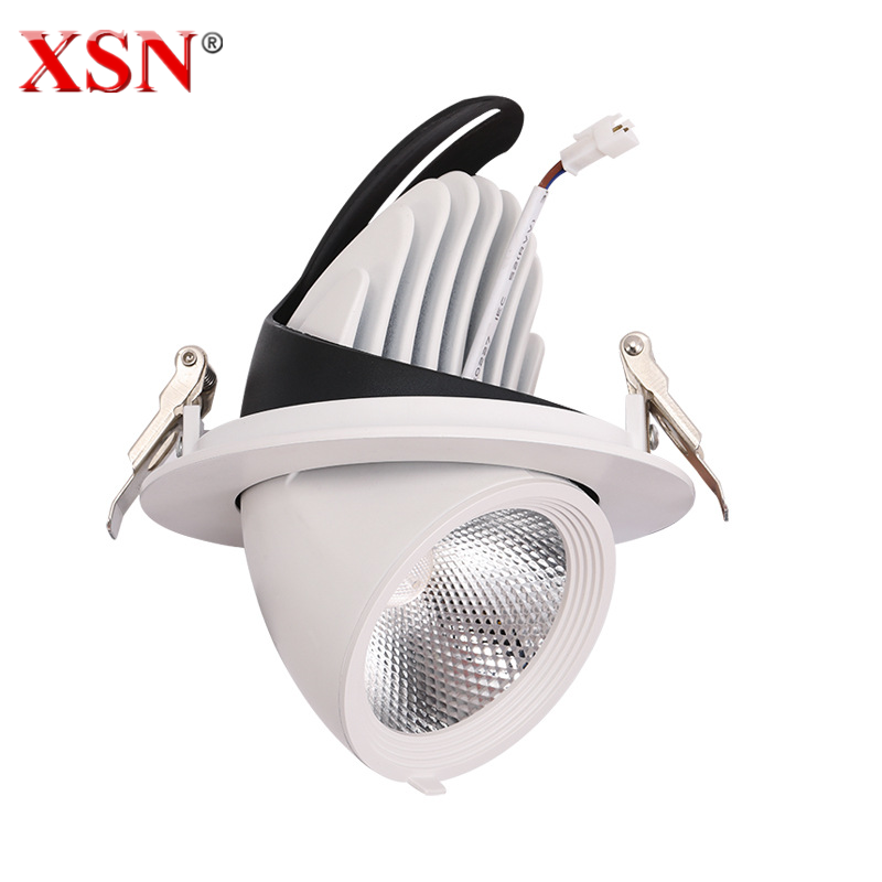 Dimmable Embedded retractable LED COB Ceiling 10W 15W 20W 30W AC85-265V adjustable 360 Degree LED Trunk Downlight Home lighting
