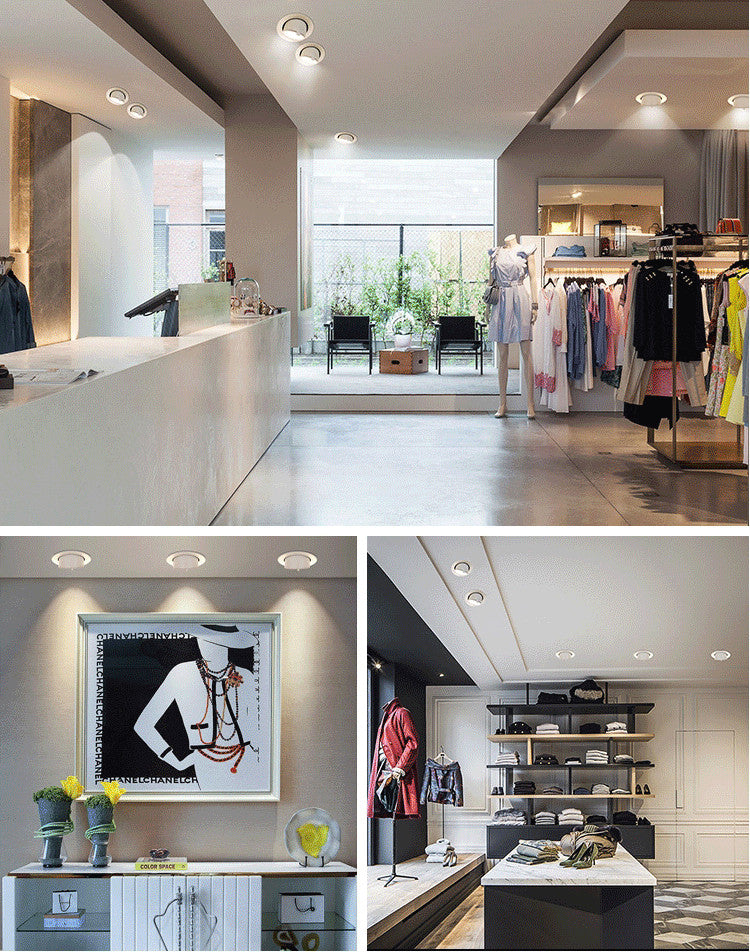 Dimmable Embedded retractable LED COB Ceiling 10W 15W 20W 30W AC85-265V adjustable 360 Degree LED Trunk Downlight Home lighting