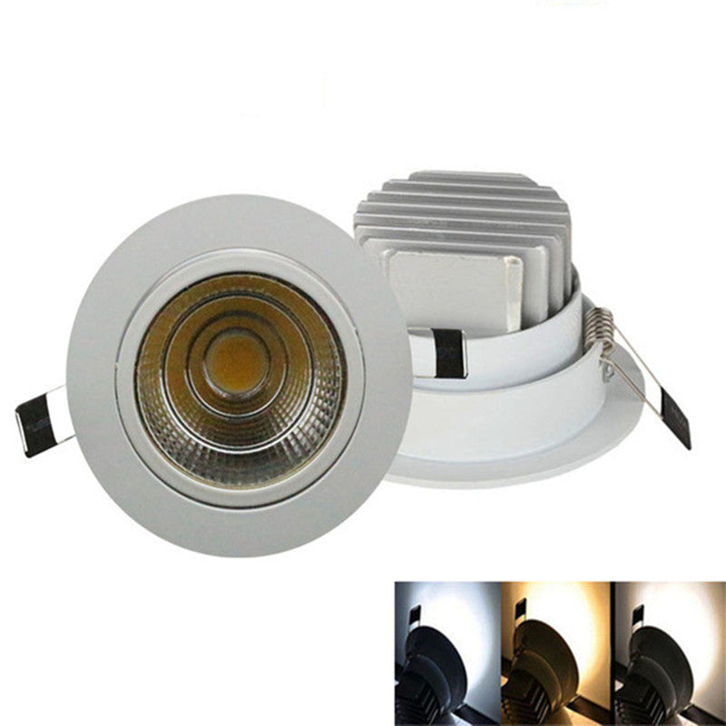LED COB Downlight 10X 5W/7W/9W/12W White-round Dimmable COB Downlight Light AC85-265V LED Cabinet Light