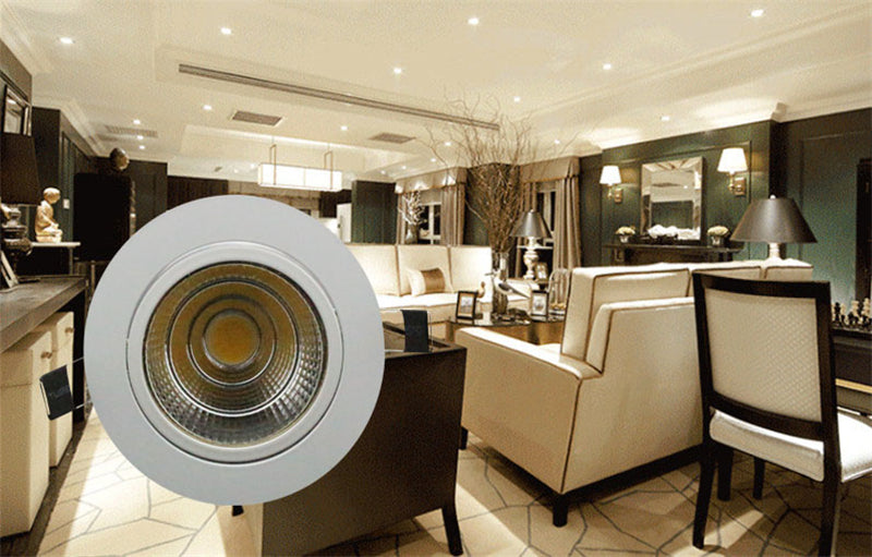 LED COB Downlight 10X 5W/7W/9W/12W White-round Dimmable COB Downlight Light AC85-265V LED Cabinet Light