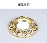 European Style Golden Rose Pattern Resin Led Embedded Downlight Living Room Restaurant Corridor Loft 5W 7W Recessed Spot Lamp
