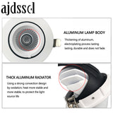 Trunk Downlight COB Ceiling 10W 15W 30W LED Dimmable AC110V/220V85-265V Adjustable recessed led Indoor Light cob led downlight