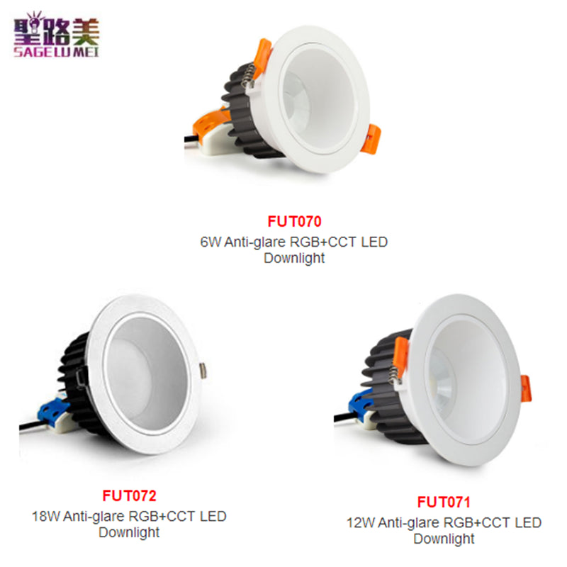 Miboxer Anti-glare RGB+CCT LED Downlight 6W 12W 18W Smart Led Ceiling Lamp AC100~240V For Living Room