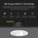 Miboxer Anti-glare RGB+CCT LED Downlight 6W 12W 18W Smart Led Ceiling Lamp AC100~240V For Living Room