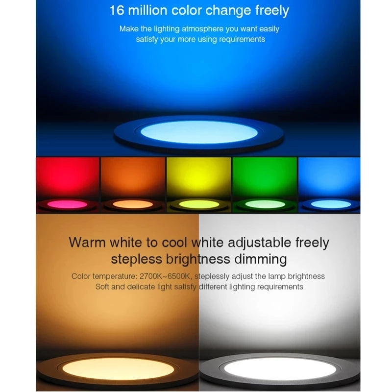 Miboxer Anti-glare RGB+CCT LED Downlight 6W 12W 18W Smart Led Ceiling Lamp AC100~240V For Living Room