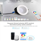 Miboxer Anti-glare RGB+CCT LED Downlight 6W 12W 18W Smart Led Ceiling Lamp AC100~240V For Living Room