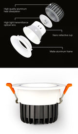 Miboxer Anti-glare RGB+CCT LED Downlight 6W 12W 18W Smart Led Ceiling Lamp AC100~240V For Living Room
