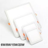 LED Downlight Ultra thin Round/Square Recessed Lamp 6W 8W 15W 20W AC 110V 220V Downlight Ceiling Light With Free Opening hole