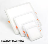 Ultra Thin Round LED Panel Light 6W 8W 15W 20W Aluminum Ceiling AC 85-265V Recessed Downlight open hole adjustable