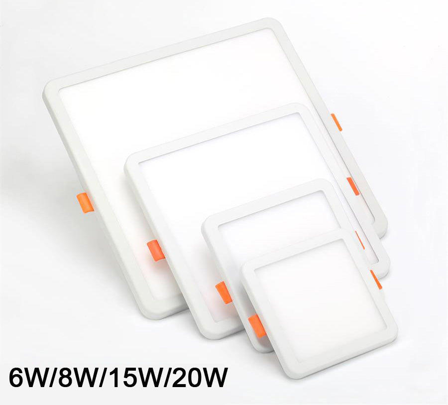 Ultra Thin Round LED Panel Light 6W 8W 15W 20W Aluminum Ceiling AC 85-265V Recessed Downlight open hole adjustable