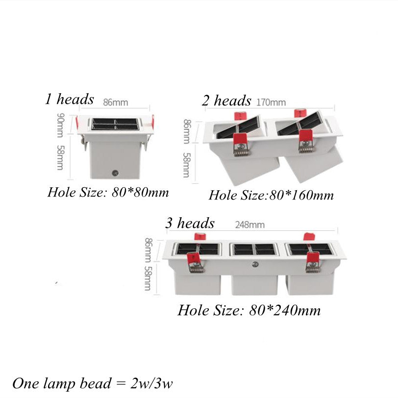 LED Spot Light Lights Recessed LED Ceiling Lamp Downlight 12W Nordic Design Square Decoration AC220V Bedroom Living Room Hotel