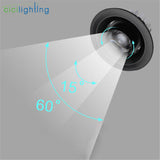 Modern Zoom led Downlight, Industrial 3W 5W 7W 10W 15W Focos led Techo Lighting, Black White Zoomable Spotlights Lamp Fixtures