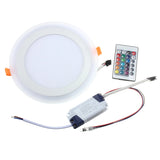 LED Panel Light and Remote Control 6W/9W/16W/24W Recessed White+RGB LED Ceiling downlight Acrylic Panel Light