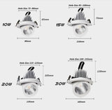 Retractable Rotating Dimmable Embedded COB LED Downlights 10W 15W 20W 30W AC85-265V LED Ceiling Spot Lights Indoor Lighting