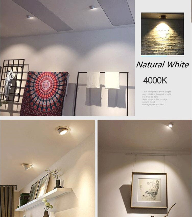 Retractable Rotating Dimmable Embedded COB LED Downlights 10W 15W 20W 30W AC85-265V LED Ceiling Spot Lights Indoor Lighting