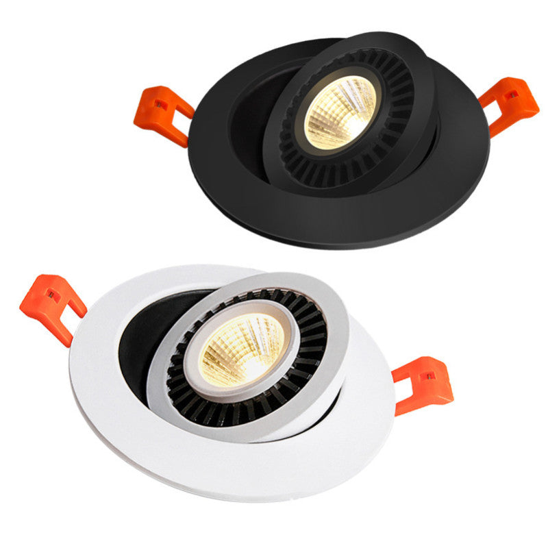 Round 360 Angle Adjustable LED COB Recessed Downlight Black/White 5W 7W 10W 12W 15W 18W LED Ceiling Spot Light Pic Background