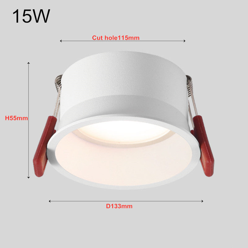 New Deep-glare LED Recessed Downlight Dimmable 5W 7W 10W 12W 15W 3000K/4000K/6000K Ceiling Spot Light With AC85-265V LED Driver