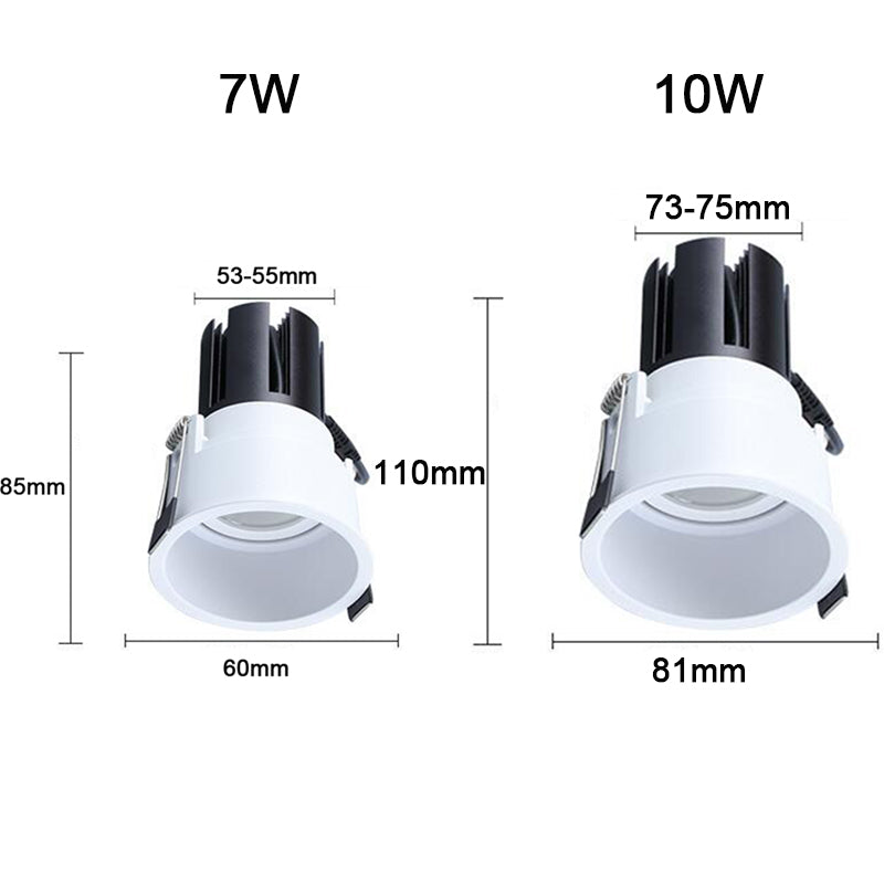 Super Bright Recessed LED Downlight COB 7W 10W LED Spot light LED decoration Ceiling Lamp AC 110V 220V