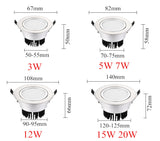 LED Downlight Super Bright Recessed LED SPOT Dimmable COB 3W 5W 7W 12W 15W LED Spot light LED Decoration Ceiling Lamp AC110 220V