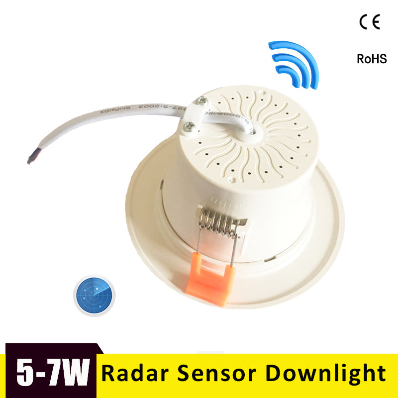 Radar Motion Sensor LED Downlight 5W 7W Intelligent Round Recessed Ceiling Lamp 110/220V Led Bulb For Garage Corridor Toilet
