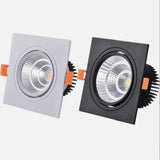 New Square Dimmable Ceiling Recessed LED Downlight Ceiling Lamp 9W 12W 15W AC85-230V LED COB Spot Light Indoor Lighting