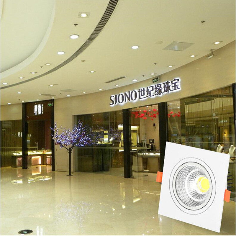 New Square Dimmable Ceiling Recessed LED Downlight Ceiling Lamp 9W 12W 15W AC85-230V LED COB Spot Light Indoor Lighting